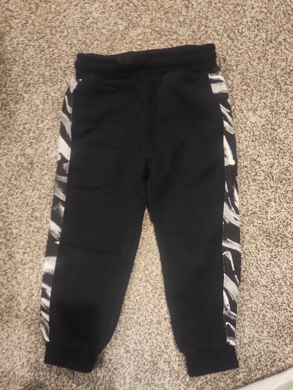 Little Bipsy Black & White Brushstroke Pullover Hoodie